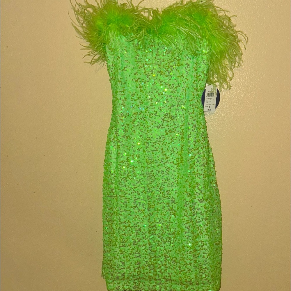 Lime Green Sequin dress